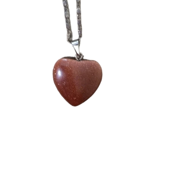 Gold brown crystal heart necklace. - Picture 2 of 2